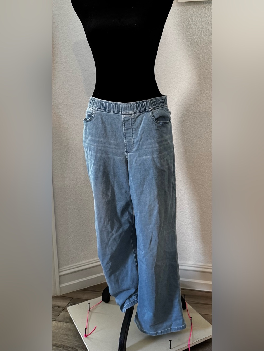 JJILL, Pure Jill, Denim, Pull-On Wide-Leg Jeans size S